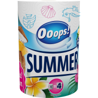 Ooops! SUMMER Háztartási papírtörlő (200 lap, 2 rétegű) Ooops! SUMMER Háztartási papírtörlő (200 lap, 2 rétegű)